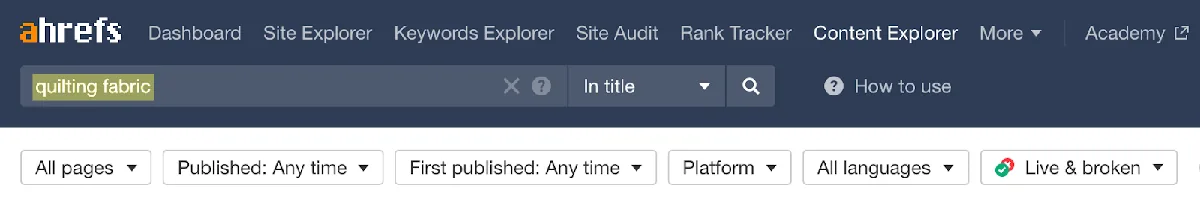 Content Explorer 搜索