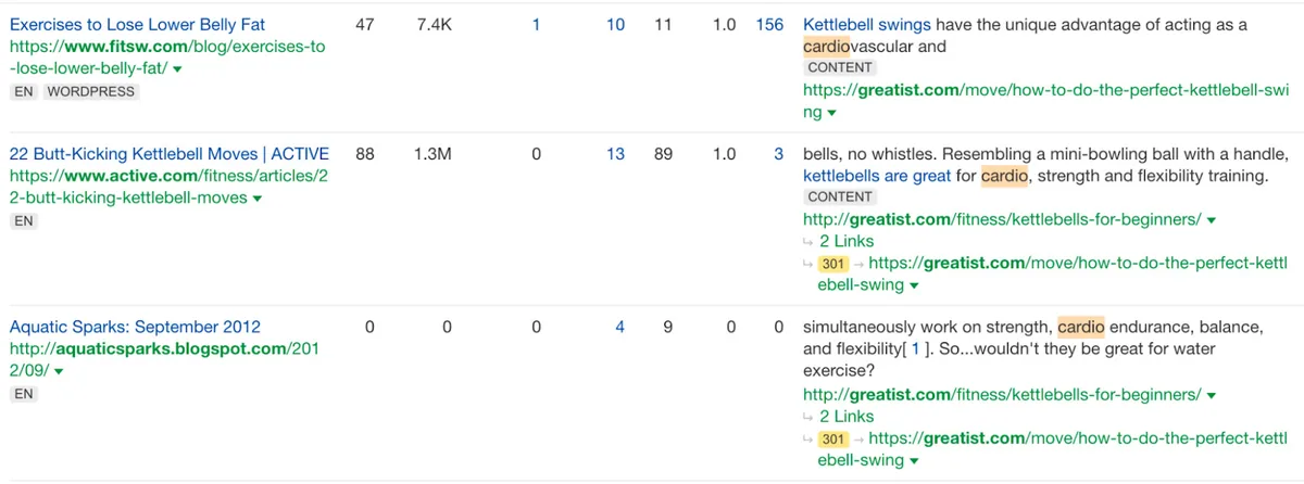 Keywords Explorer 结果