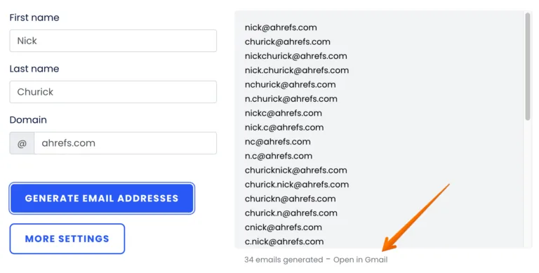 Mailmeteor 的 Email Permutator