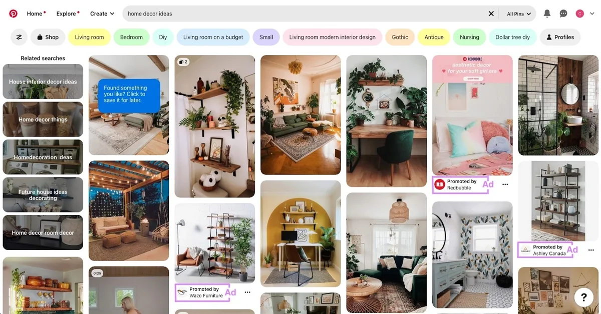 几个 Pinterest 广告示例