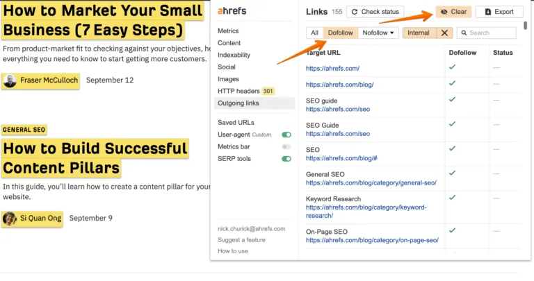 使用 Ahrefs SEO Toolbar 高亮显示 Dofollow 链接