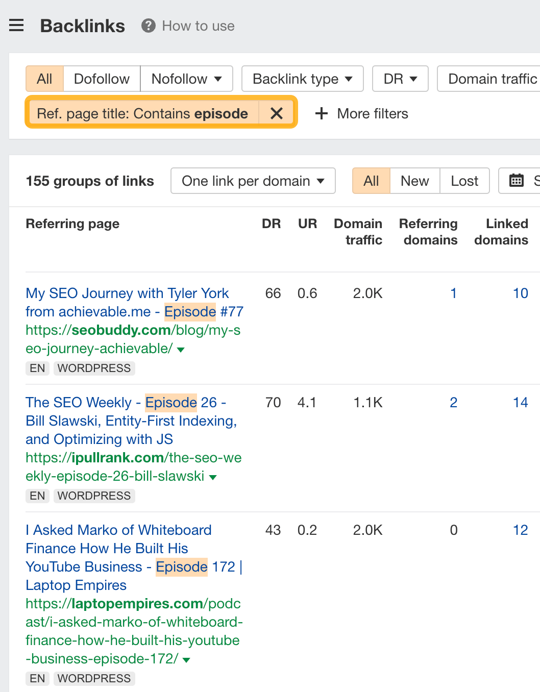 如何通过 Ahrefs 的 Site Explorer 查找播客机会