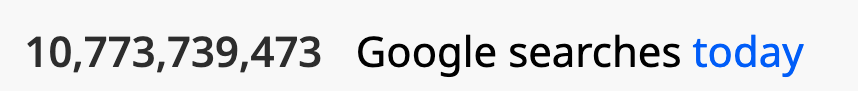 拍摄此图当天,Google 共发生了 10,773,739,473 次搜索。