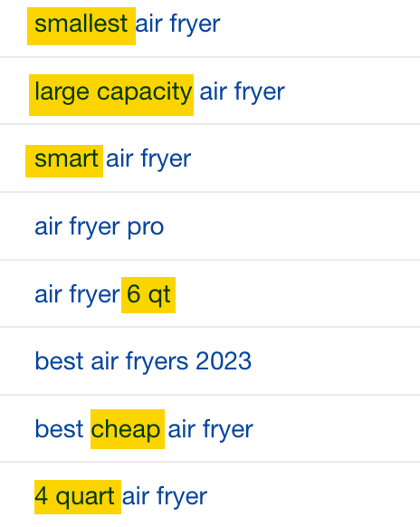 来自 Content Gap 分析的关键词列表,来自 Ahrefs 的 Keywords Explorer