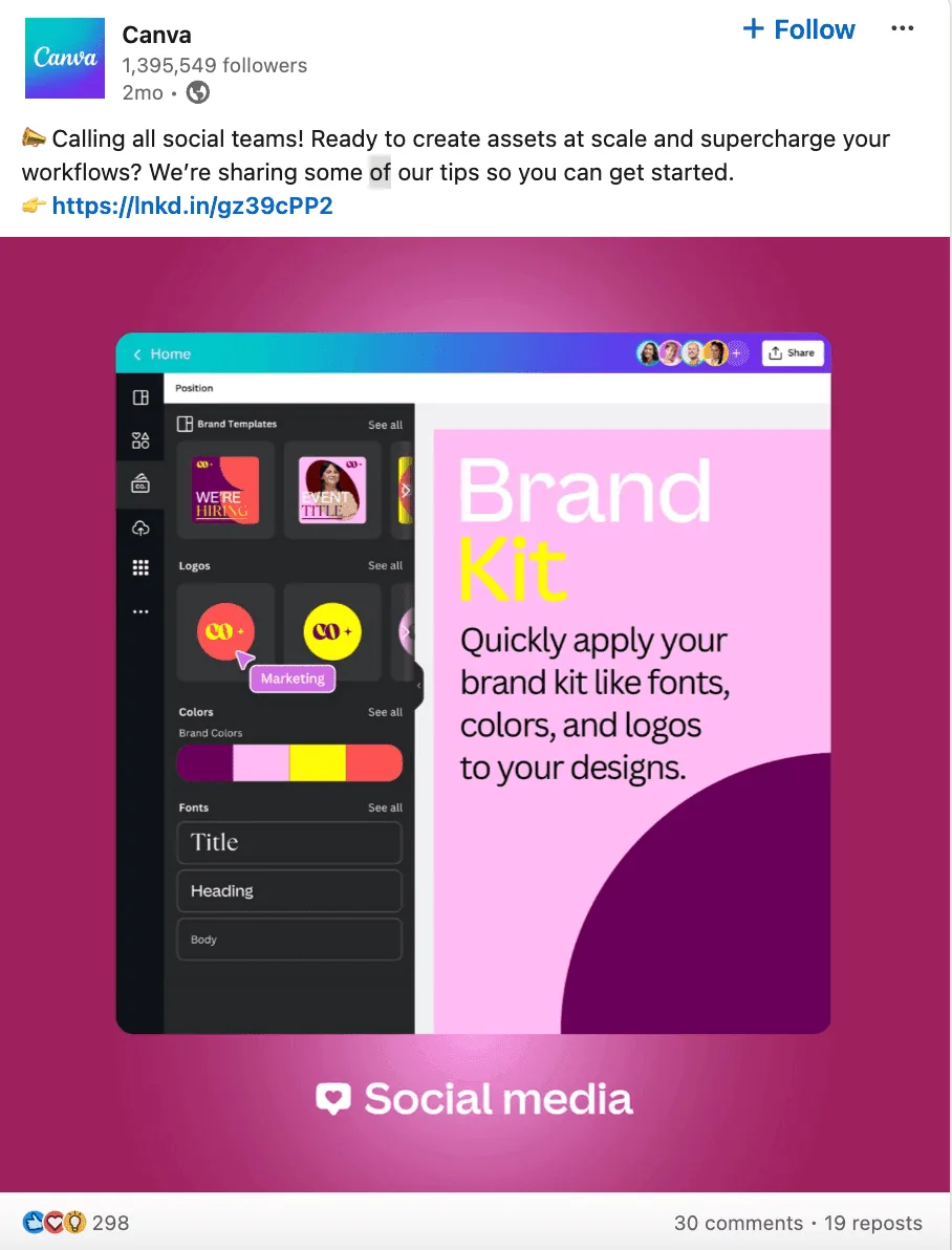 品牌声音示例：Canva