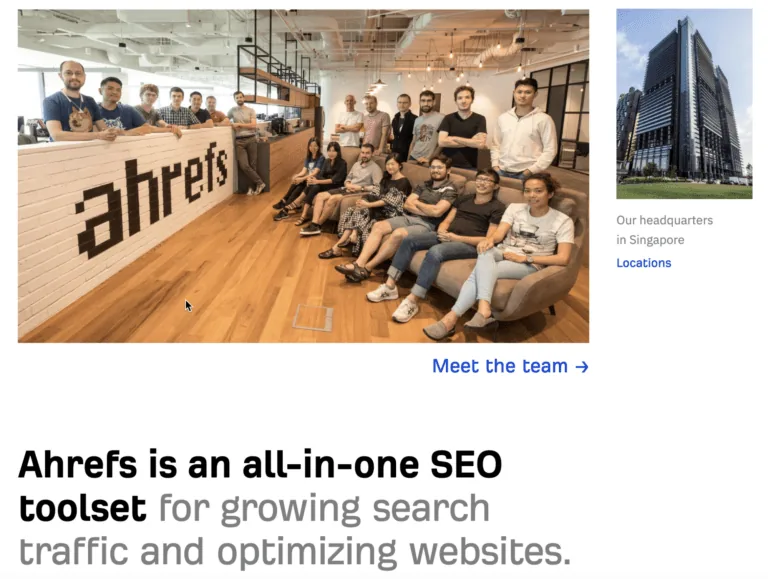 Ahrefs 的 About 页面,来自 ahrefs.com