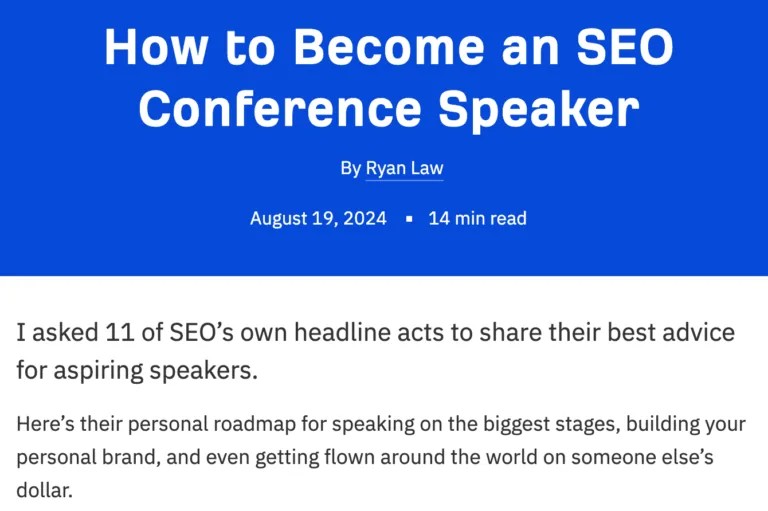 关于如何成为 SEO 演讲者的文章