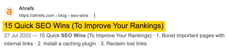 Google 搜索结果中的标题标签