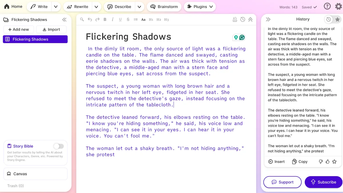 Sudowrite：面向创意写作的 AI 写作工具